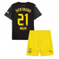 Camiseta Borussia Dortmund Donyell Malen #21 Visitante Equipación para niños 2024-25 manga corta (+ pantalones cortos)